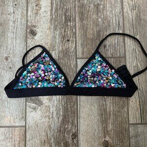 Little Black Diamond Sequin Festival Top - Size S